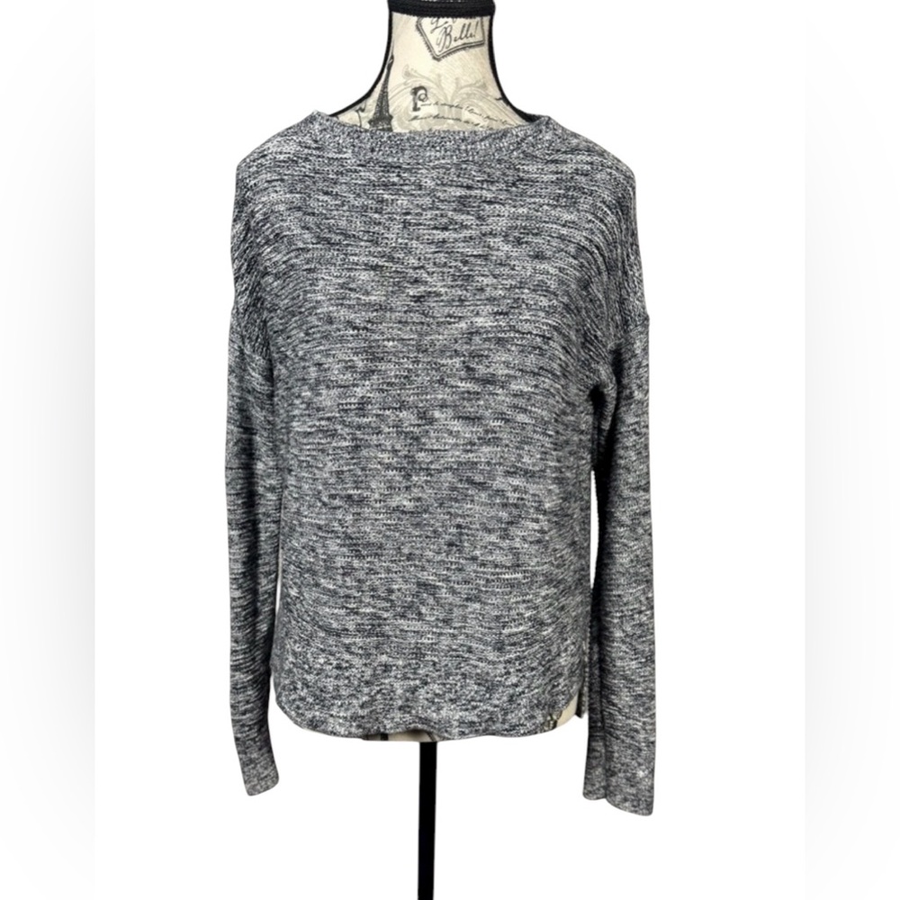 LOFT Ann Taylor Chic Cotton Gray Knit Pullover Sweater size Medium
